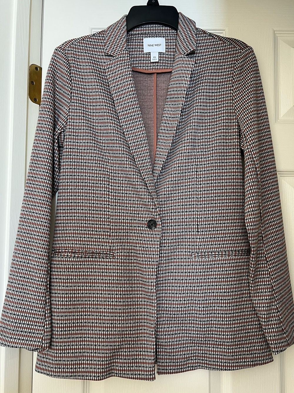 Nine West Women's Multi-Color Checked Blazer